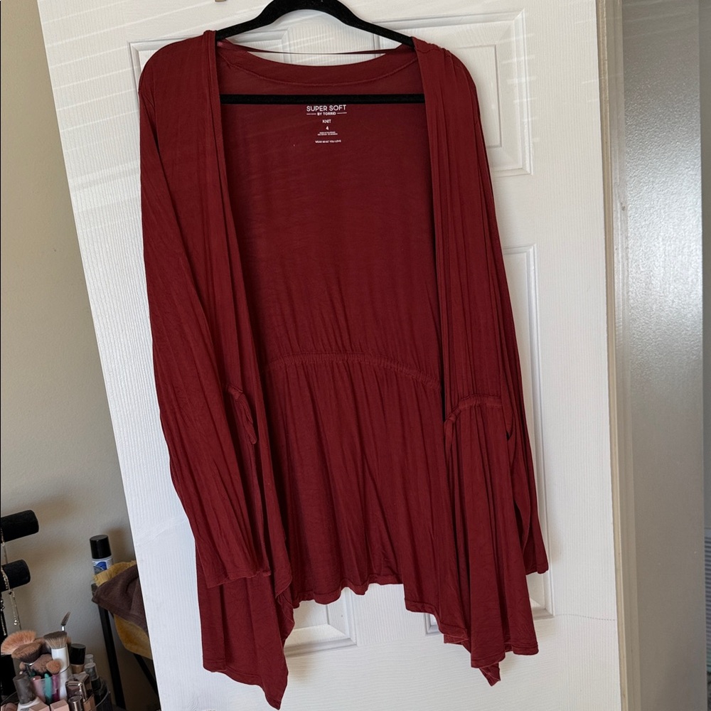 Rust Open Front Cardigan